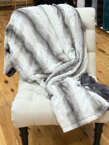 Minky Angora Gray w/Dark Gray 57" x 74"